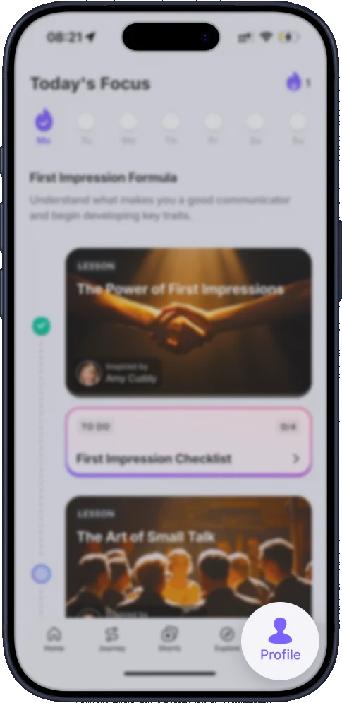 RiseGuide Home page with Profile tab highlighted